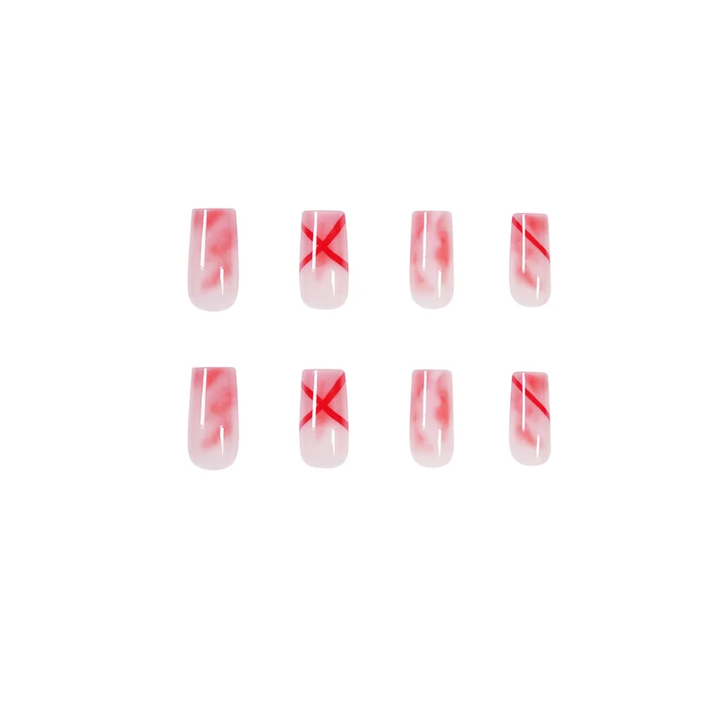 Artfully designed acrylic nails with marbled and decorative effects Stornfield