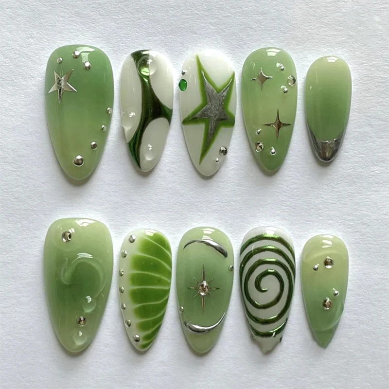 Artificial nails with modern geometric designs Stornfield