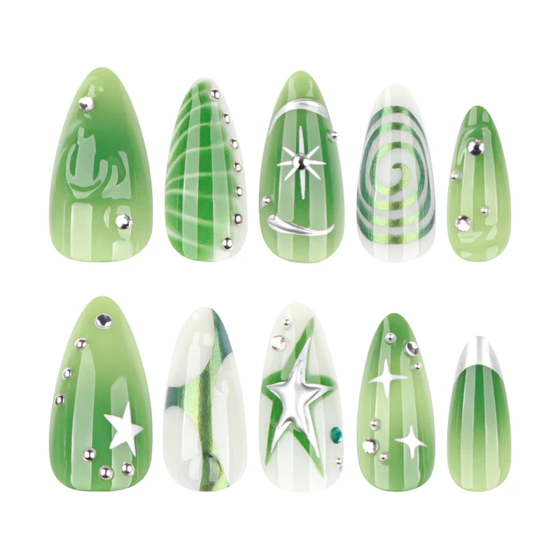 Artificial nails with modern geometric designs Stornfield
