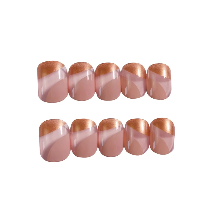 Artificial nails with elegant design and metallic finish Stornfield