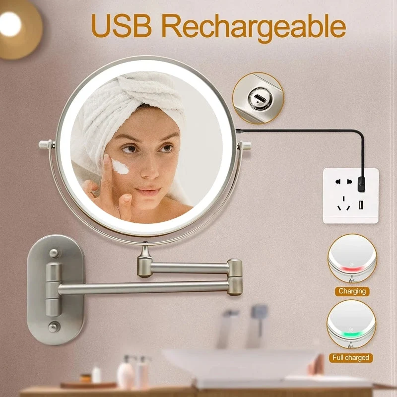 LED Kosmetikspiegel mit Vergrößerung & USB-Akku | Karnz