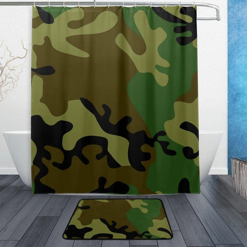 Duschvorhang mit klassischem Camouflage Tarnmuster