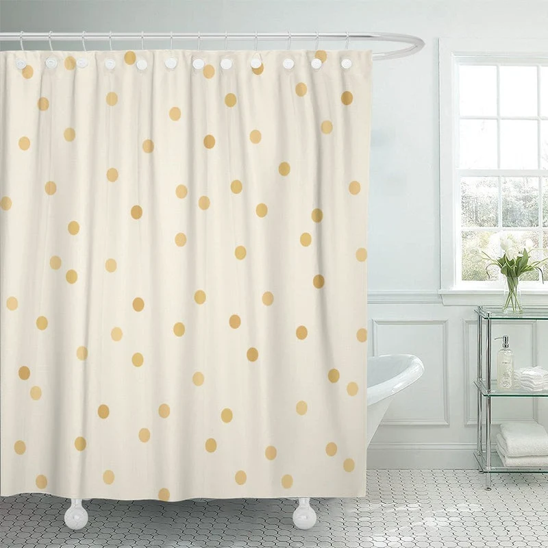 Duschvorhang gepunktet in beige gold