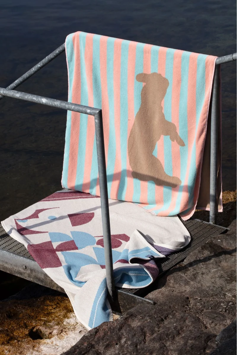 Cotton Beach Towel & Mini Blanket “Pooch” by Noru Seohyun Salur
