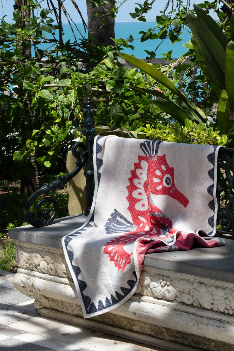 Cotton Beach Towel & Mini Blanket “Hippocuddle” by Dario Cortese
