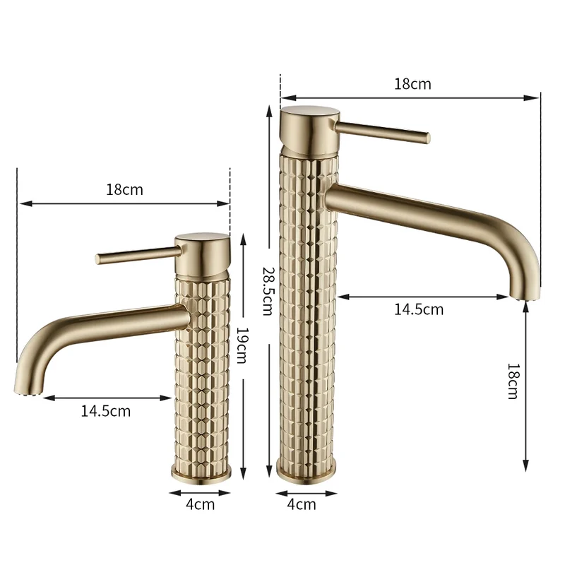 DiamondLux Waschtischarmatur – Schwarzer Einhebel Wasserhahn aus Messing