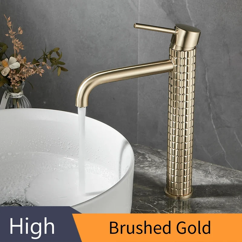 DiamondLux Waschtischarmatur – Schwarzer Einhebel Wasserhahn aus Messing