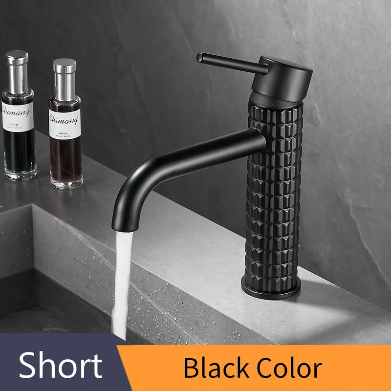 DiamondLux Waschtischarmatur – Schwarzer Einhebel Wasserhahn aus Messing