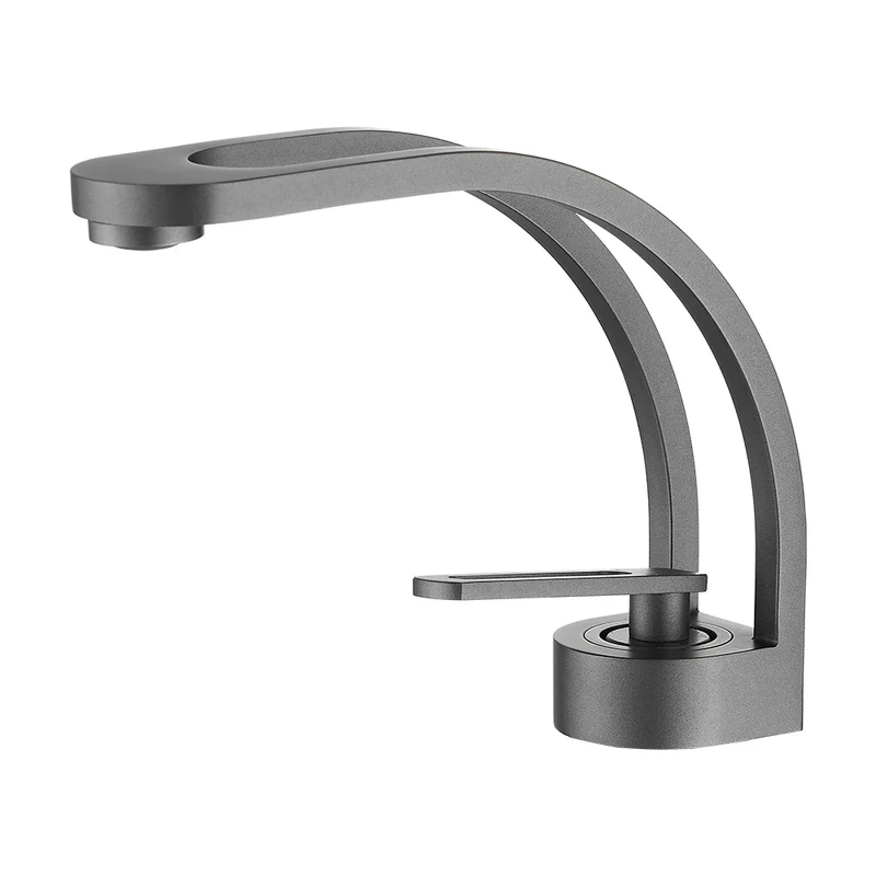 WaveLine Wasserfall Waschtischarmatur – Einhebelmischer für Warm & Kalt, modernes Design in Schwarz/Chrom/Weiß/Gold