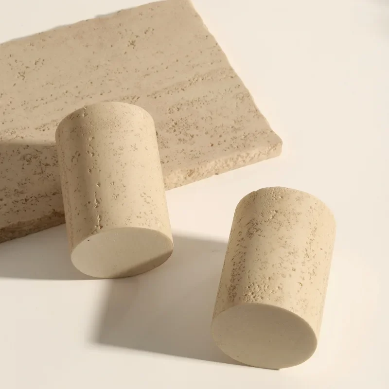 AureliaStone Luxus Badset aus Kalkstein – Zahnbürstenhalter, Seifenspender & Ablage