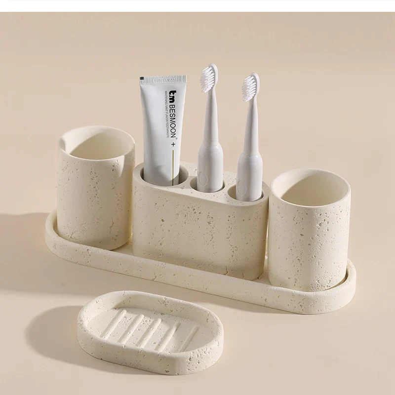 ZenTerra Wabi-Sabi Badezimmer-Set– Europäische Naturstein-Accessoires