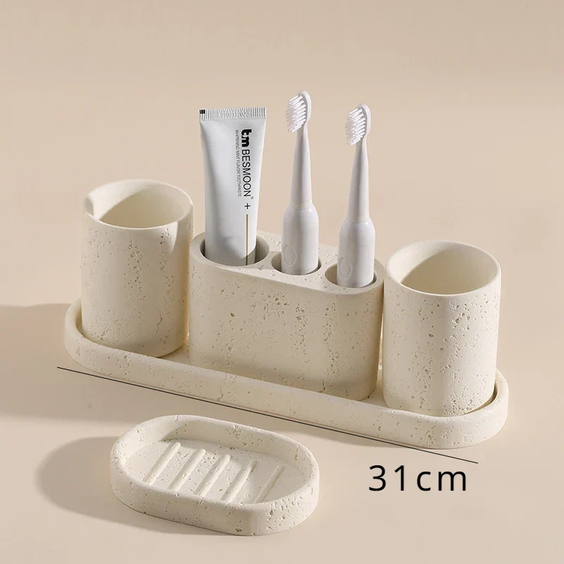 ZenTerra Wabi-Sabi Badezimmer-Set– Europäische Naturstein-Accessoires