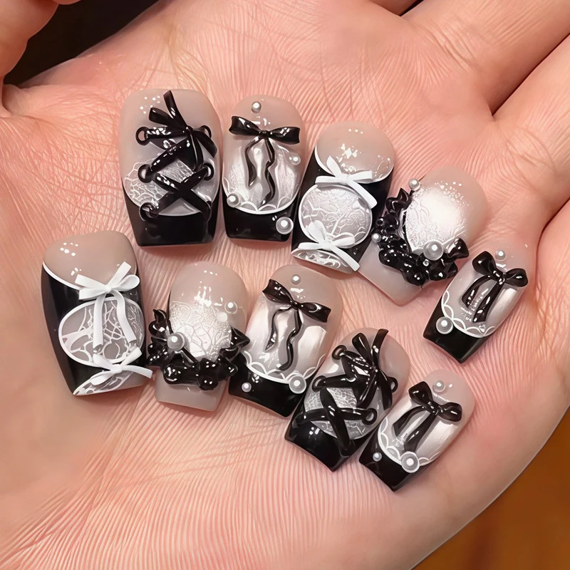 Themed Bow-Decorated Press-On Nail Set Stornfield