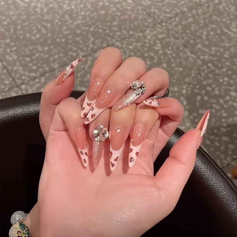 Stylish Press-On Nail Tips with Leopard Design Stornfield