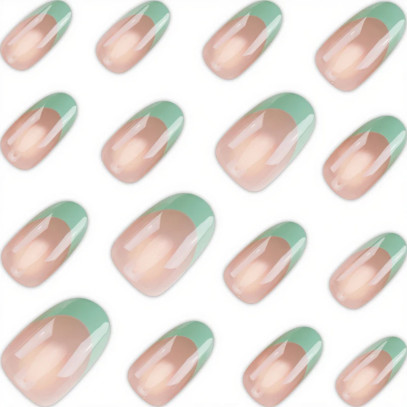 Stylish Press-On Nail Set with French Tip Design Stornfield