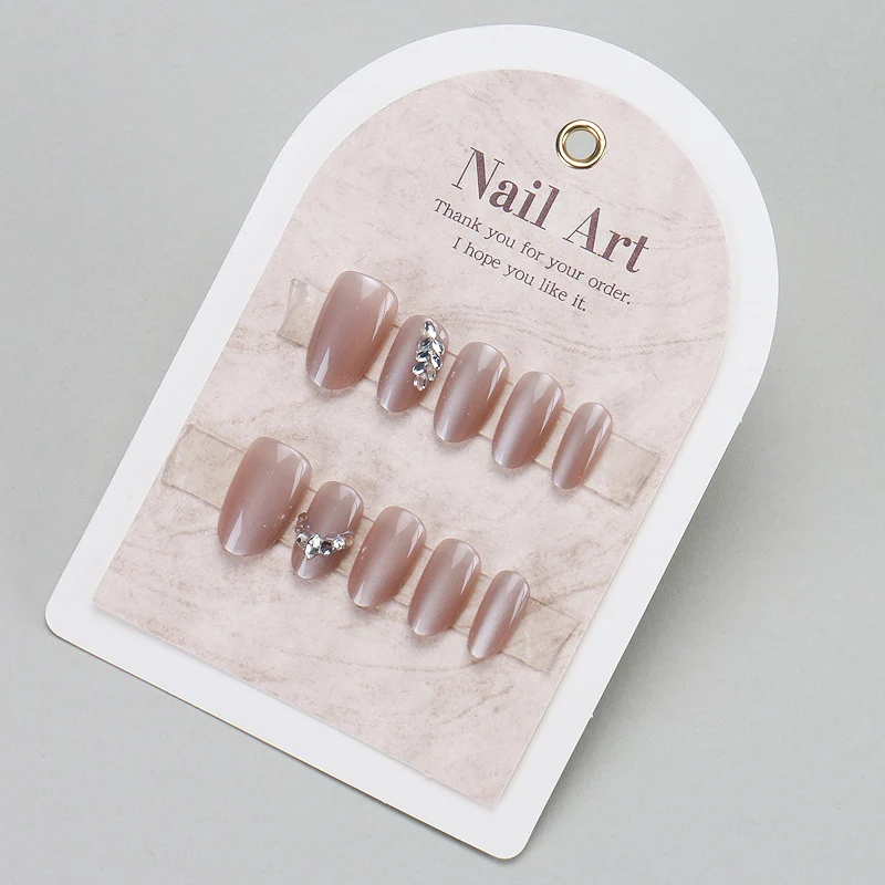 Stylish Press-On Nail Set with Elegant Glitter Accents Stornfield