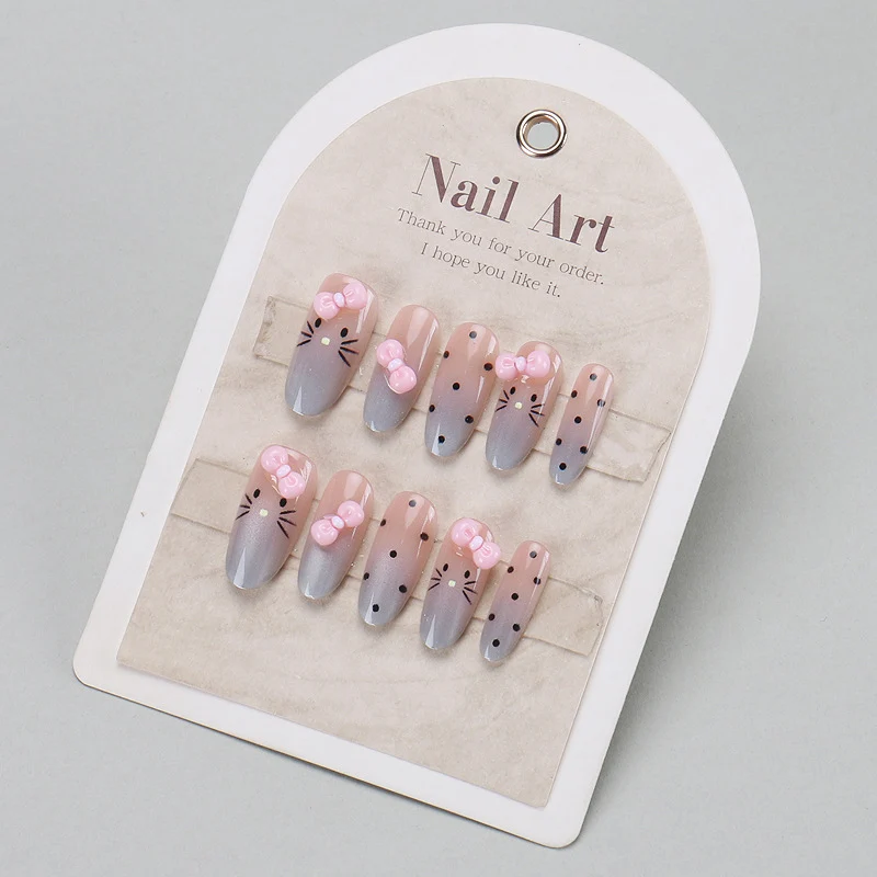 Stylish Press-On Nail Set with Elegant Glitter Accents Stornfield