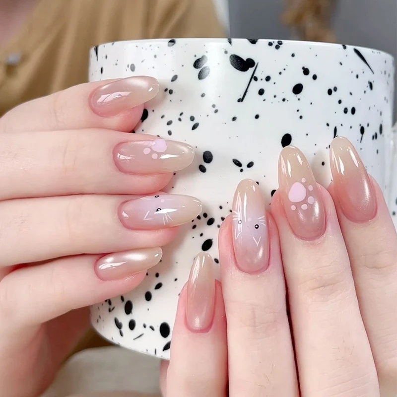 Stylish Press-On Nail Set with Elegant Glitter Accents Stornfield