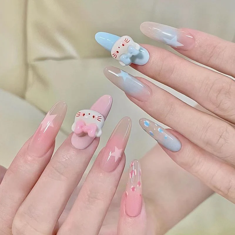 Stylish Press-On Nail Set with Artistic Leopard Design Stornfield
