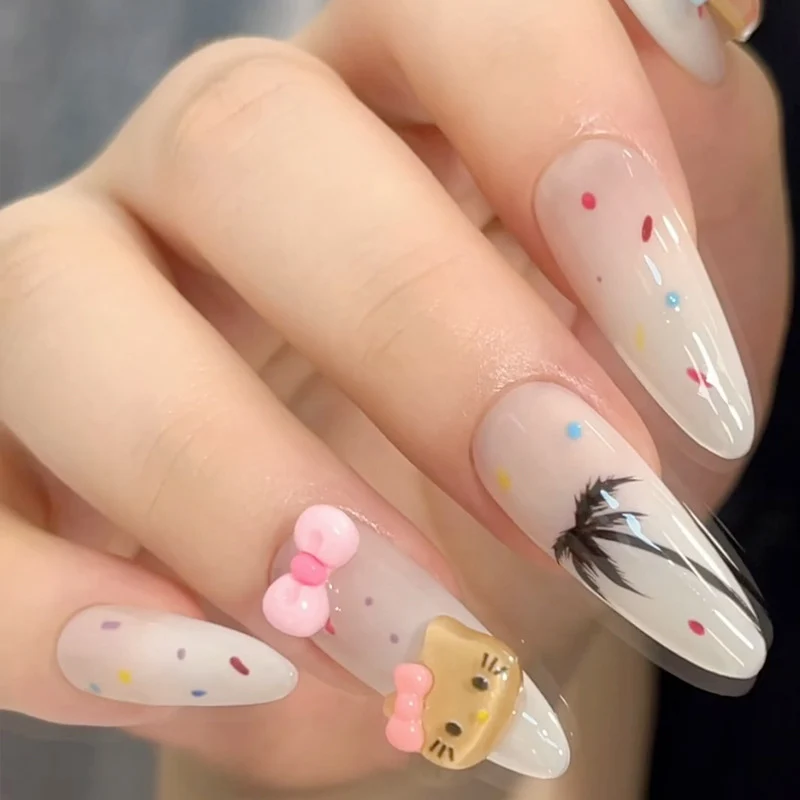 Stylish Press-On Nail Set with Artistic Leopard Design Stornfield
