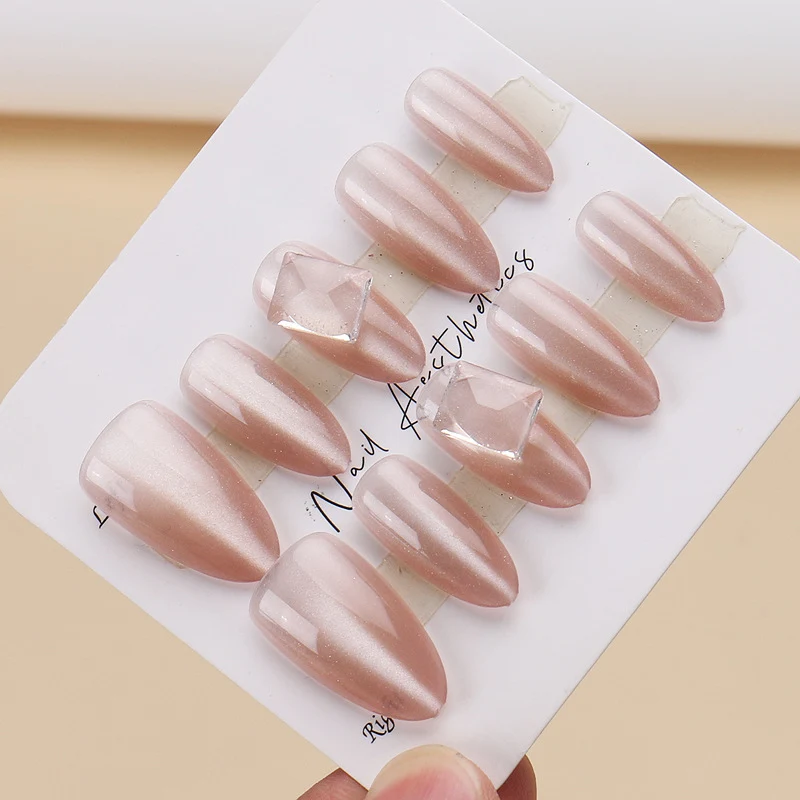Stunning Almond-Shaped Press-On Nails Set with Decorative Accents Stornfield