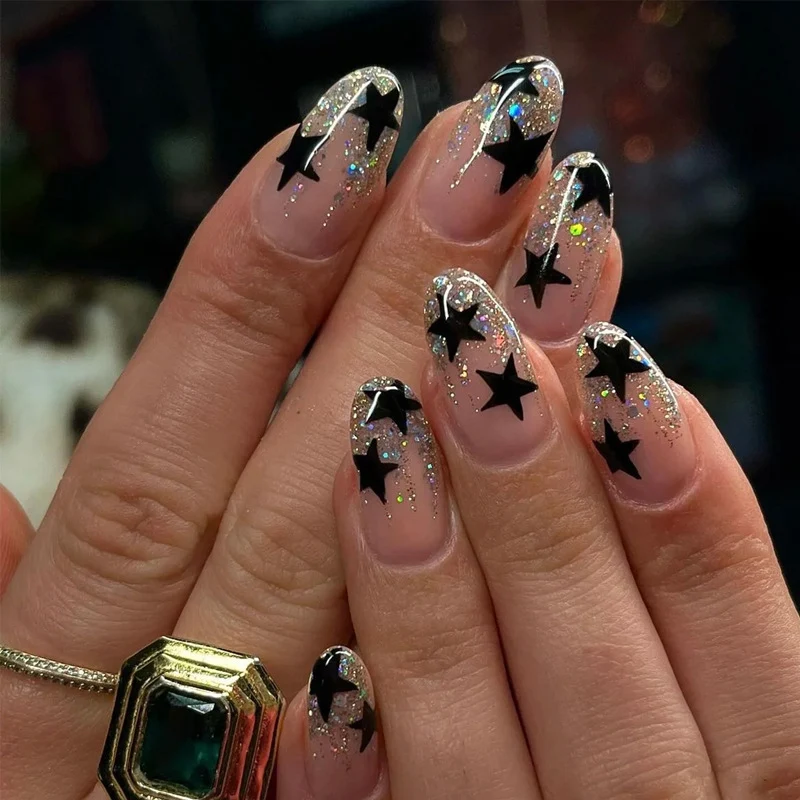 Star-Embellished Press-On Nail Art Stornfield
