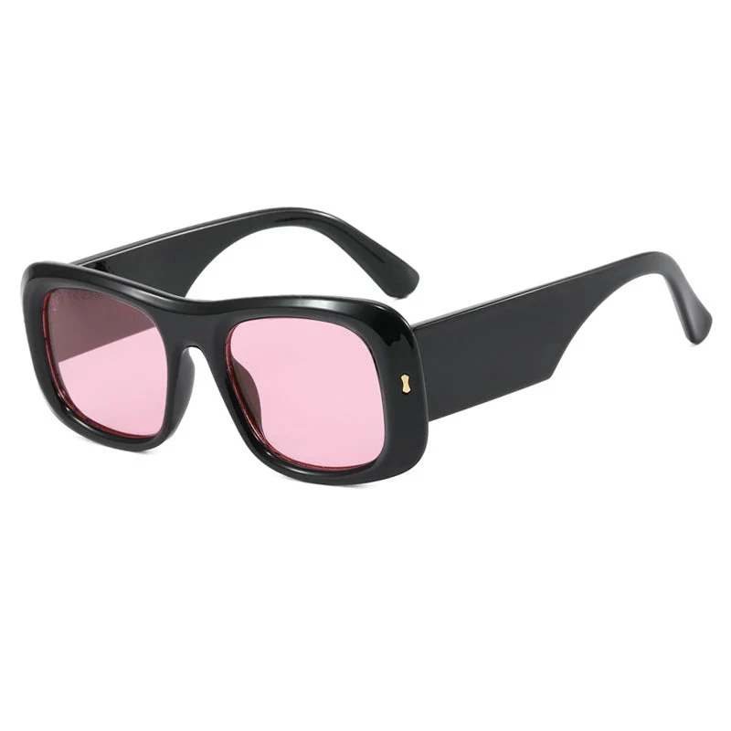 Dame oversized kvadratisk solbrille med bred ramme og polariserte linser Luvikno