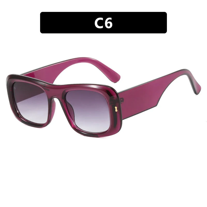 Dame oversized kvadratisk solbrille med bred ramme og polariserte linser Luvikno