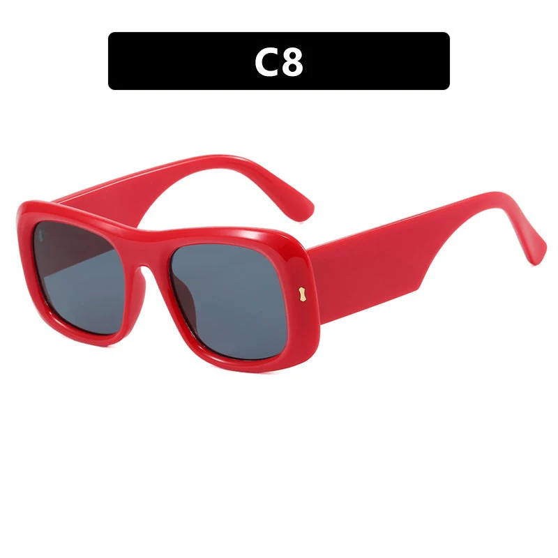 Dame oversized kvadratisk solbrille med bred ramme og polariserte linser Luvikno