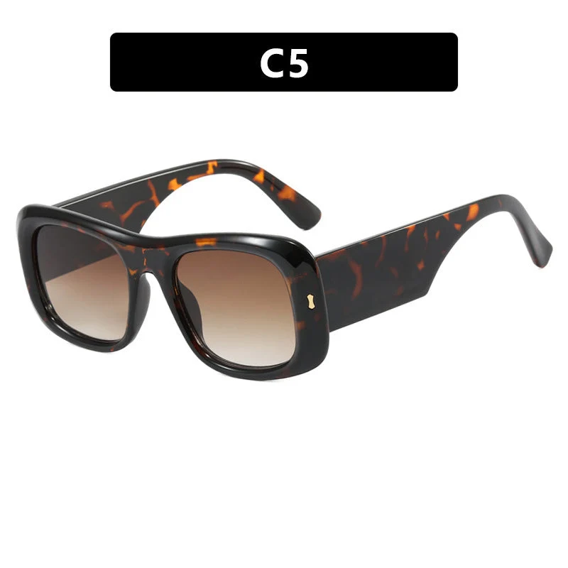 Dame oversized kvadratisk solbrille med bred ramme og polariserte linser Luvikno