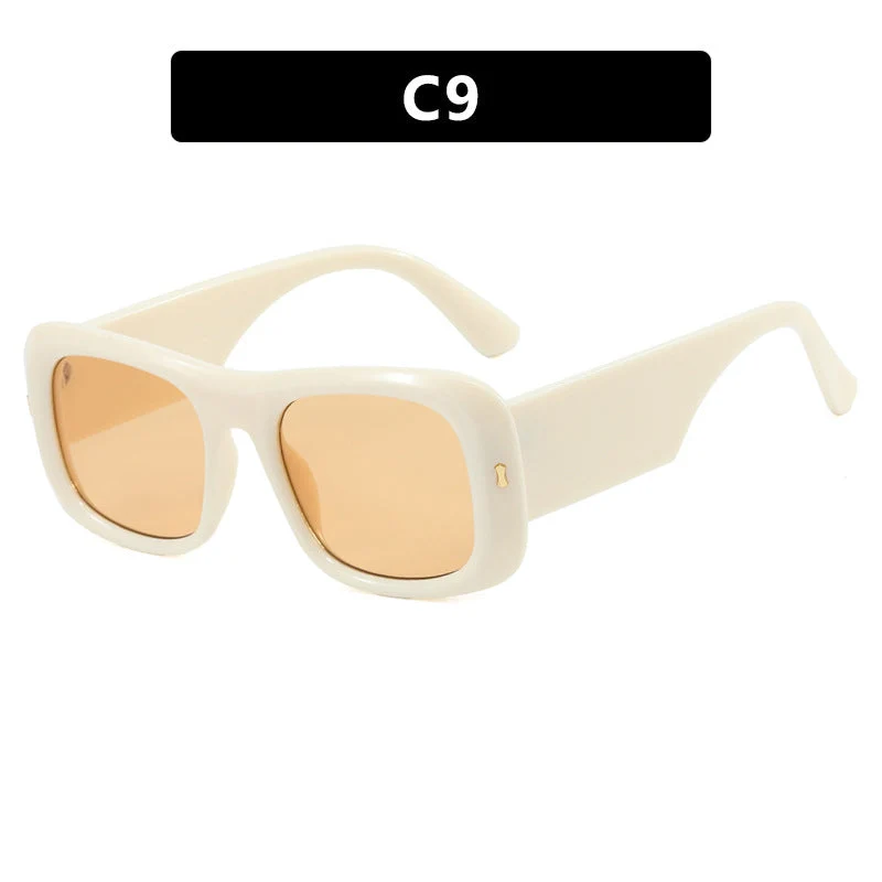 Dame oversized kvadratisk solbrille med bred ramme og polariserte linser Luvikno