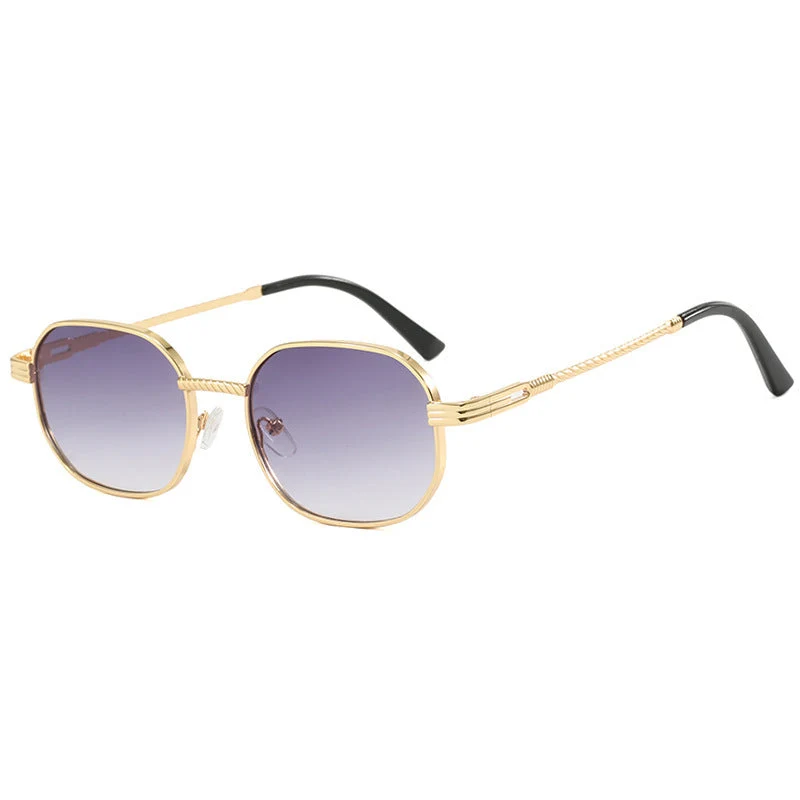 Dame stilige solbriller med geometrisk ramme og gradient linser Luvikno