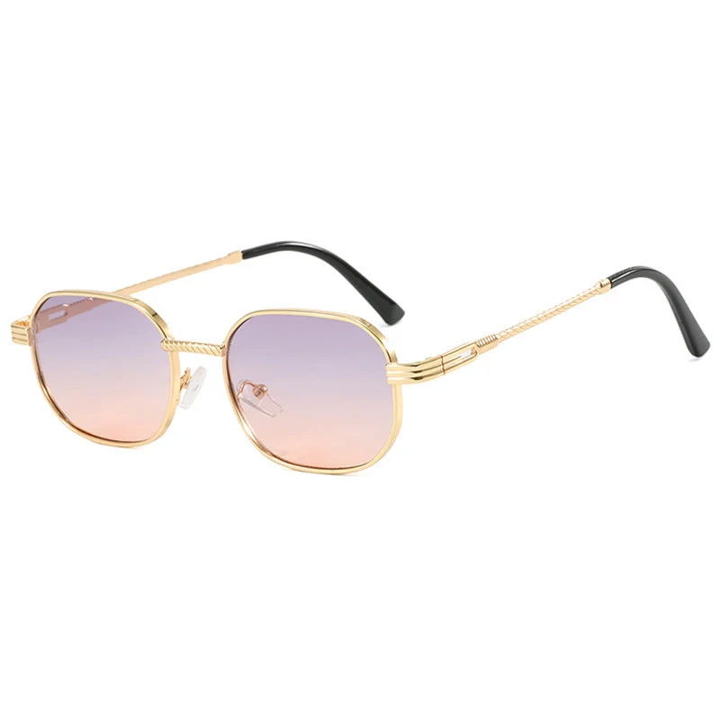 Dame stilige solbriller med geometrisk ramme og gradient linser Luvikno