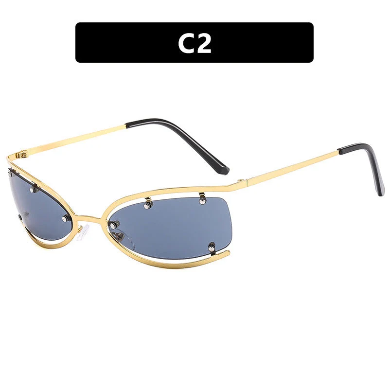 Dame moteriktig solbrille med elegant rammestruktur og trendy linser Luvikno