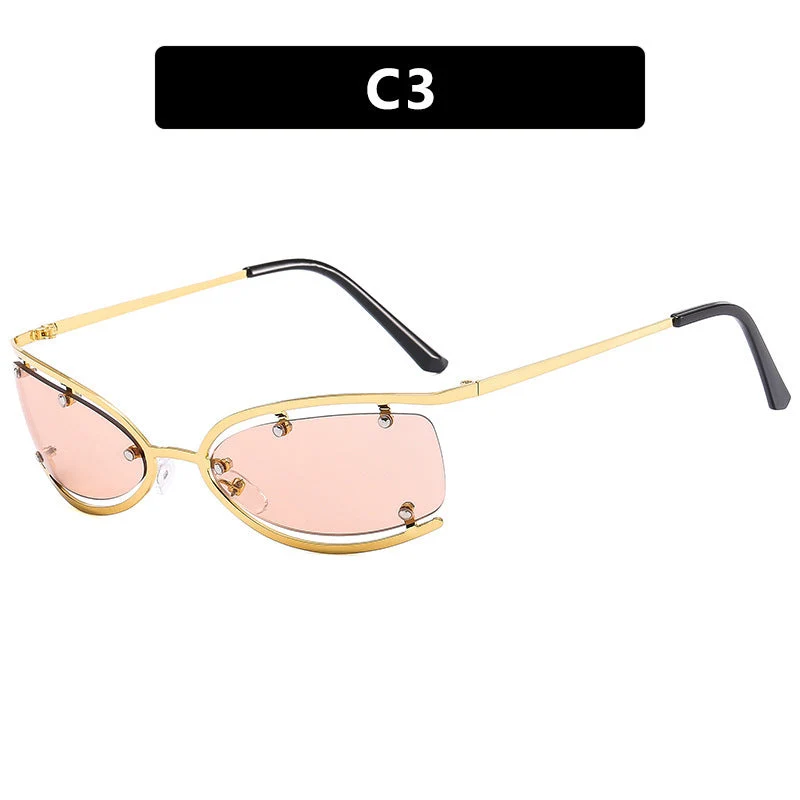 Dame moteriktig solbrille med elegant rammestruktur og trendy linser Luvikno