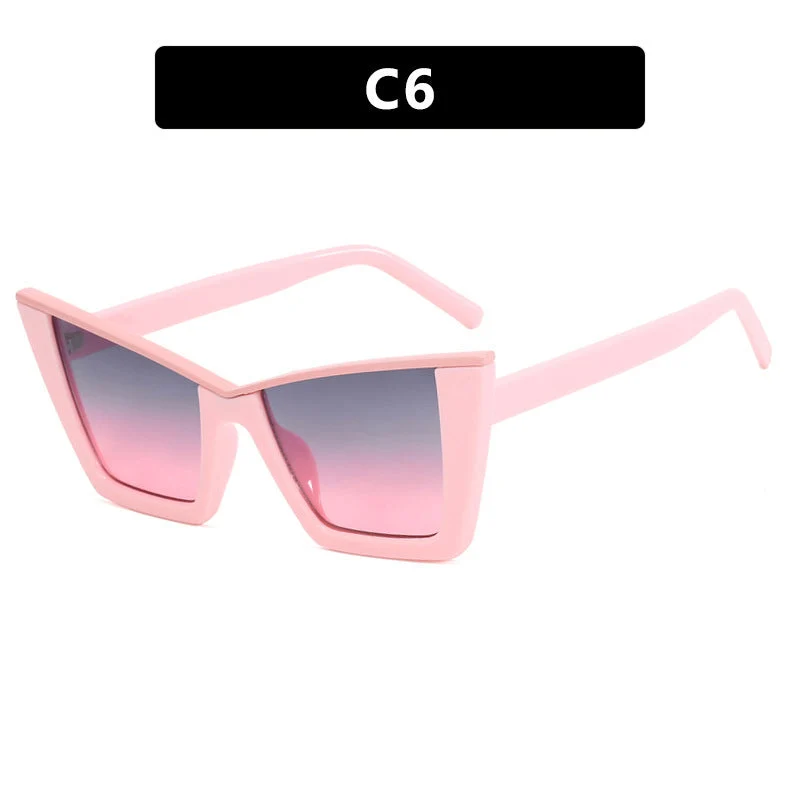Dame moteriktig solbrille med unik geometrisk ramme Luvikno