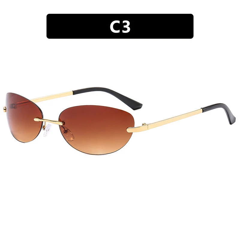 Dame moteriktig solbrille i elegant halvramme-B design Luvikno