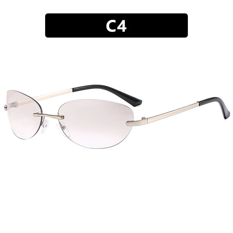 Dame moteriktig solbrille i elegant halvramme-B design Luvikno