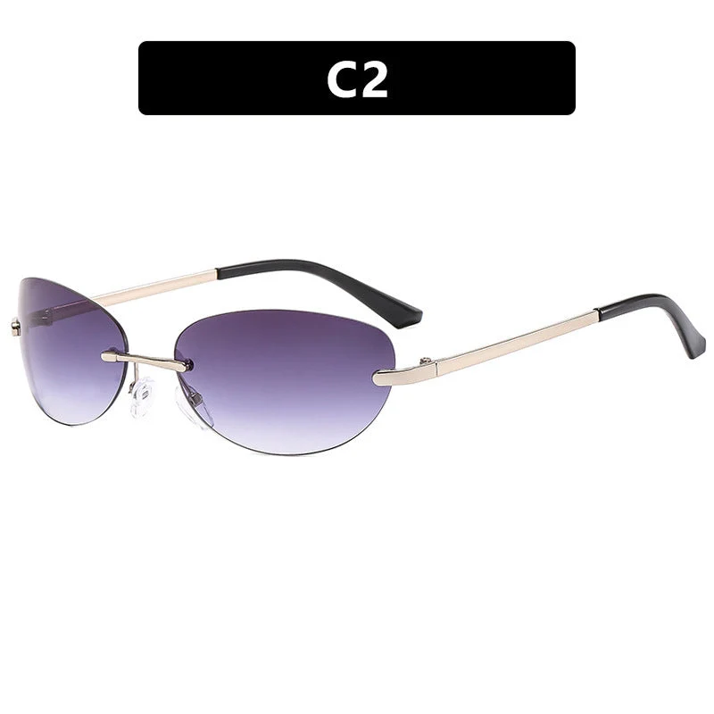 Dame moteriktig solbrille i elegant halvramme-B design Luvikno