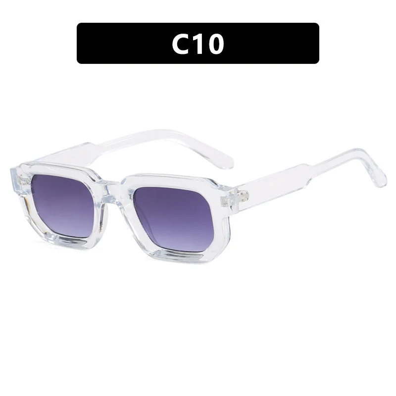 Dame fashionable rektangulære solbriller i trendy design med klare accenter Luvikno