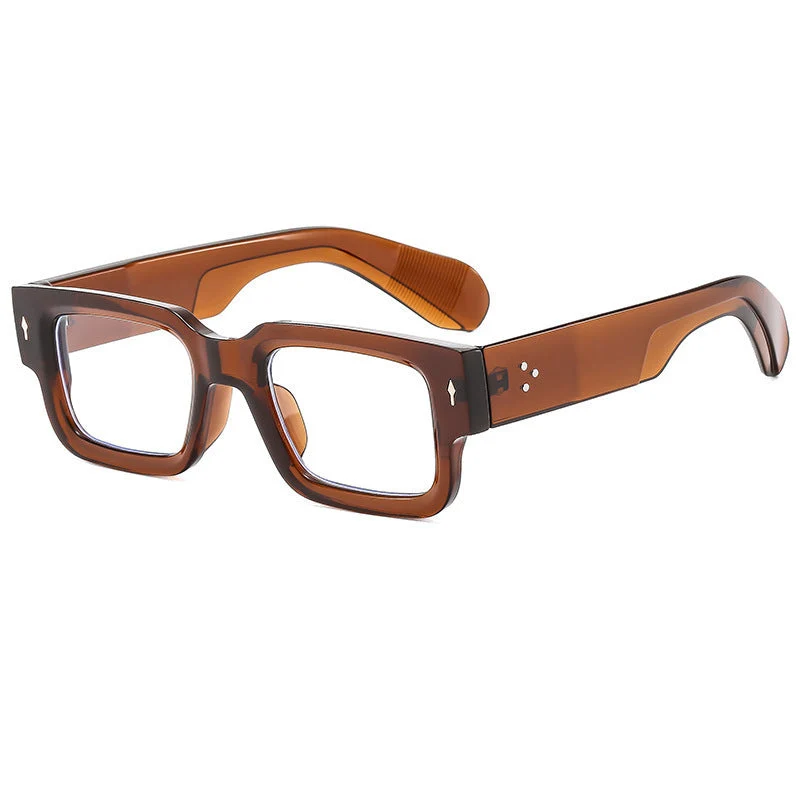 Dame moteriktig kvadratisk solbrille i iøynefallende skjoldpatt-design Luvikno