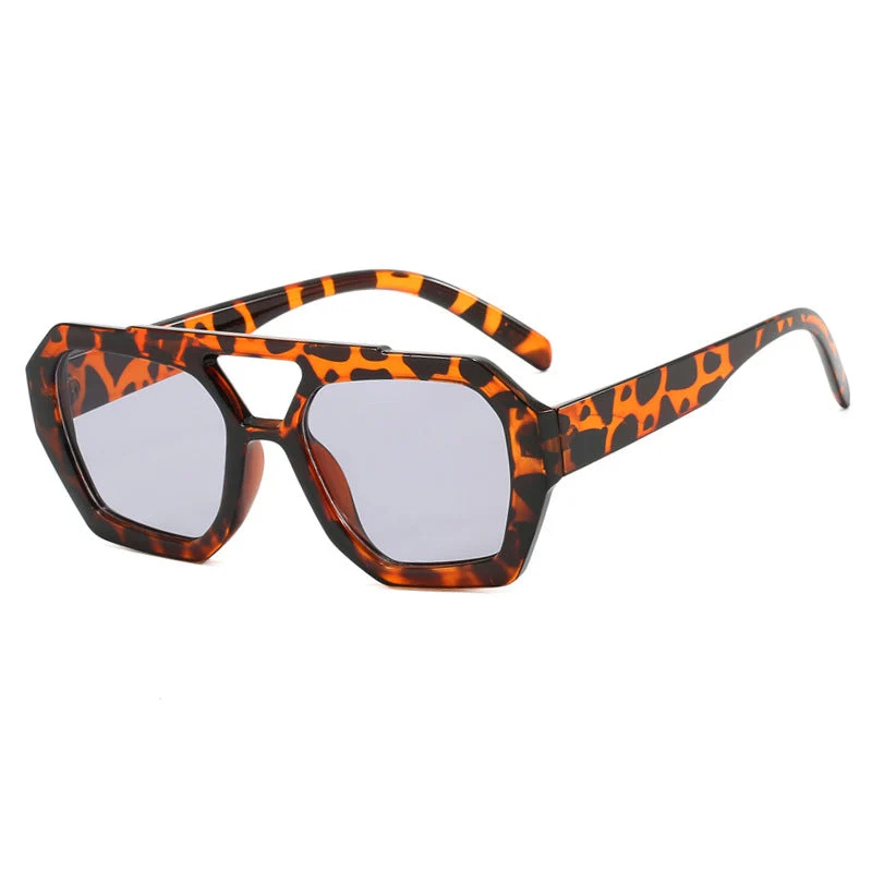 Dame geometrisk solbrille med luksuriøst design Luvikno
