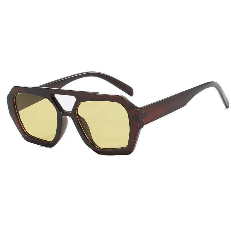 Dame geometrisk solbrille med luksuriøst design Luvikno