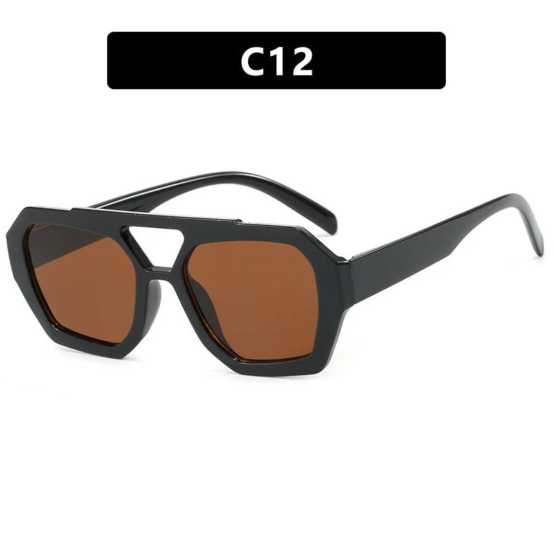 Dame geometrisk solbrille med luksuriøst design Luvikno
