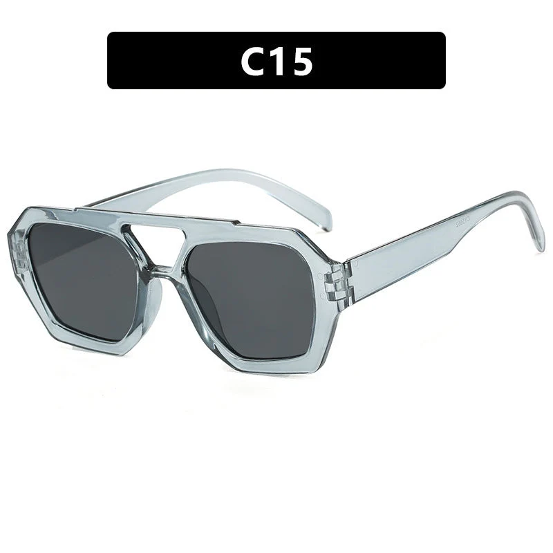 Dame geometrisk solbrille med luksuriøst design Luvikno