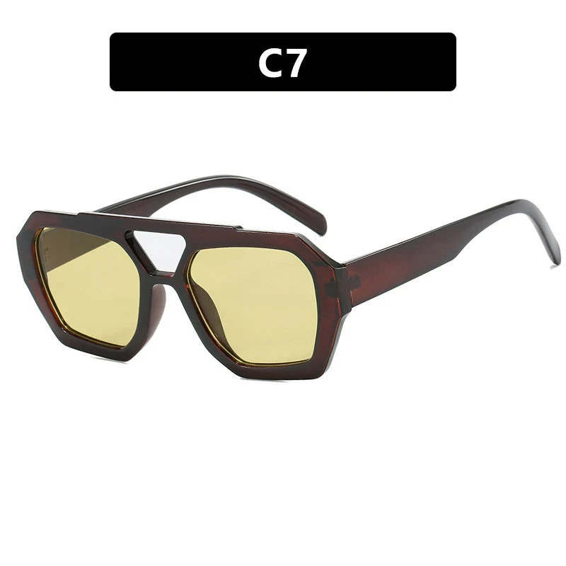 Dame geometrisk solbrille med luksuriøst design Luvikno