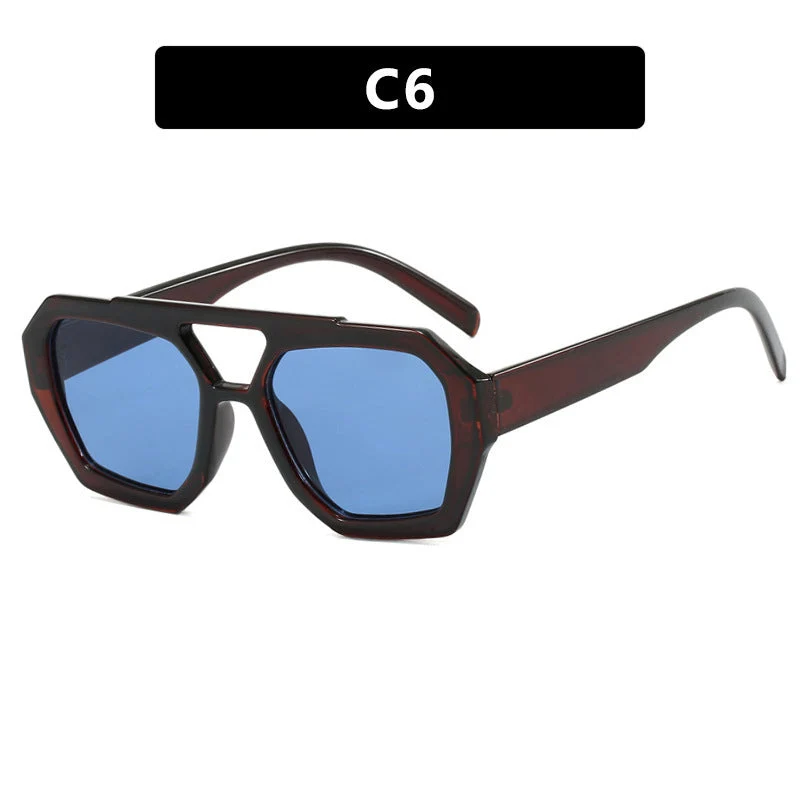 Dame geometrisk solbrille med luksuriøst design Luvikno