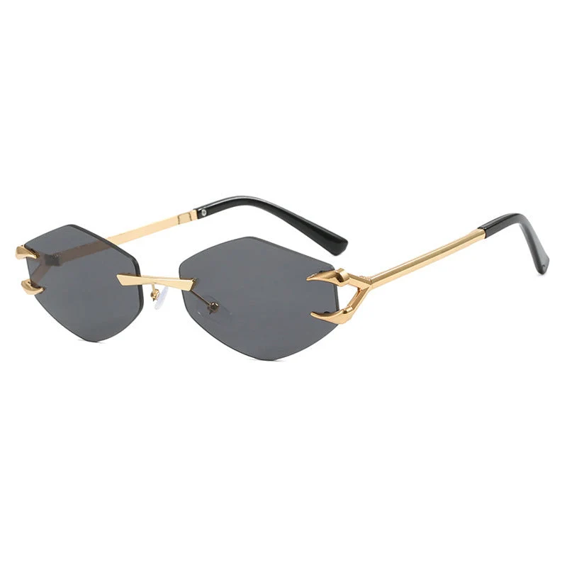 Damer geometrisk designer-solbrille med fremragende metallramme Luvikno