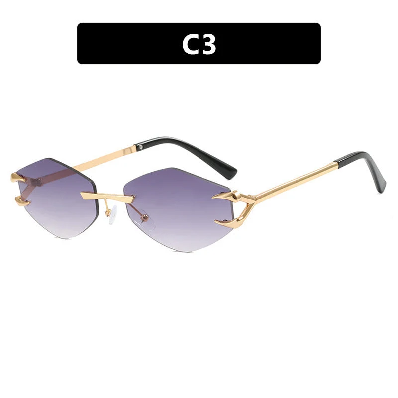 Damer geometrisk designer-solbrille med fremragende metallramme Luvikno