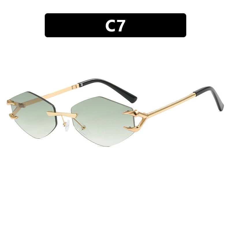Damer geometrisk designer-solbrille med fremragende metallramme Luvikno